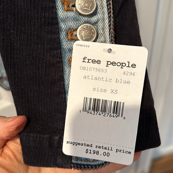 Free People Military Jean Jacket XS NWT - Picture 4 of 5